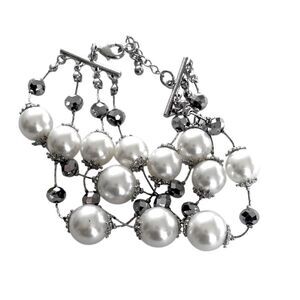 Vintage Four-Strand Floating Pearl Bracelet